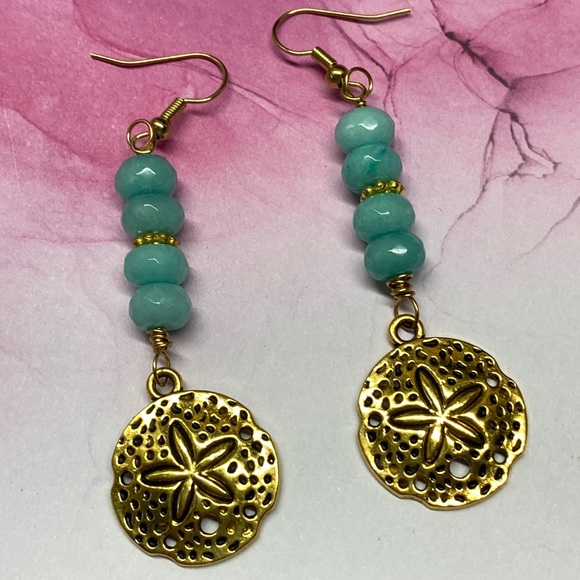 Aqua Agate Charm Earrings - Picture 1 of 2